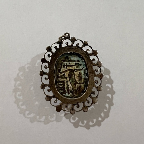Vintage Turquoise Scarab Pendant - Picture 6 of 6